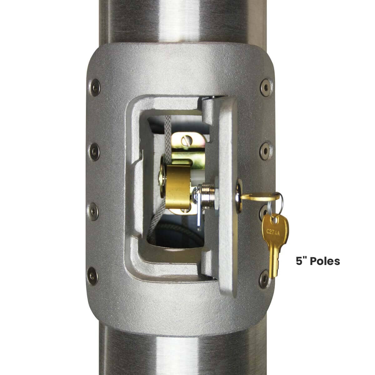 Internal cam cleat flagpole hardware